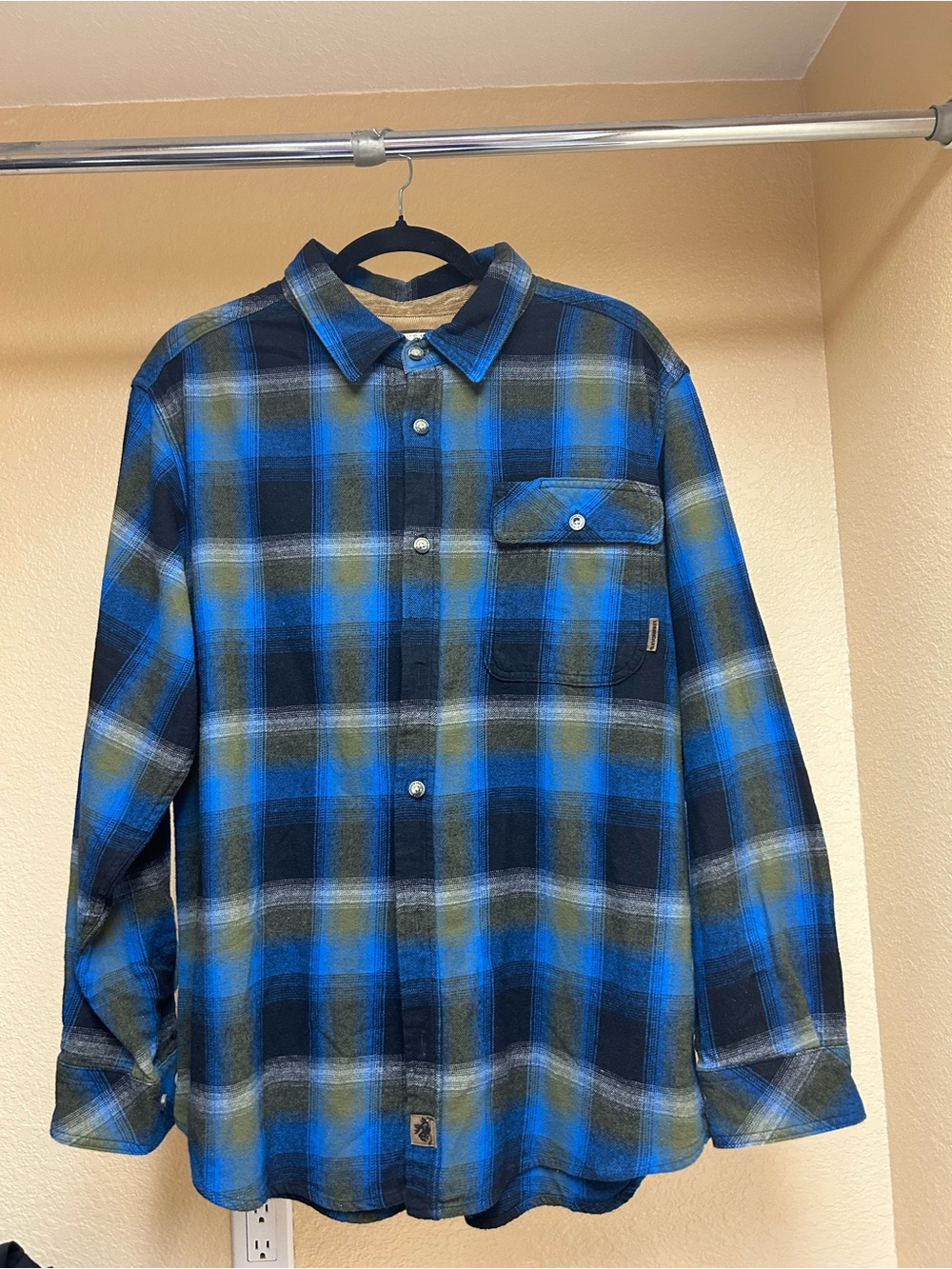 Legendary Whitetails Blue and Green Plaid Button-Down Shirt